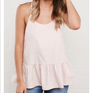 Sz Small Light Pink Dress Up “Robin” Peplum Tank
